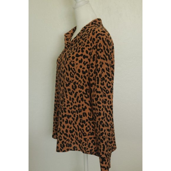 Rails Kathryn Blouse Brown Black Leopard Animal Print Medium - Picture 2 of 9
